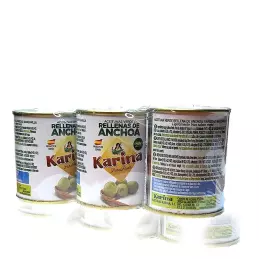 Hiszpańskie zielone oliwki z anchois puszka 125ml