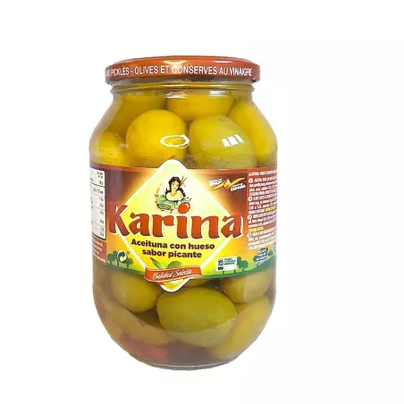Hiszpańskie duże oliwki kr&oacute;lewskie gordal z pestką w pikantnej zalewie