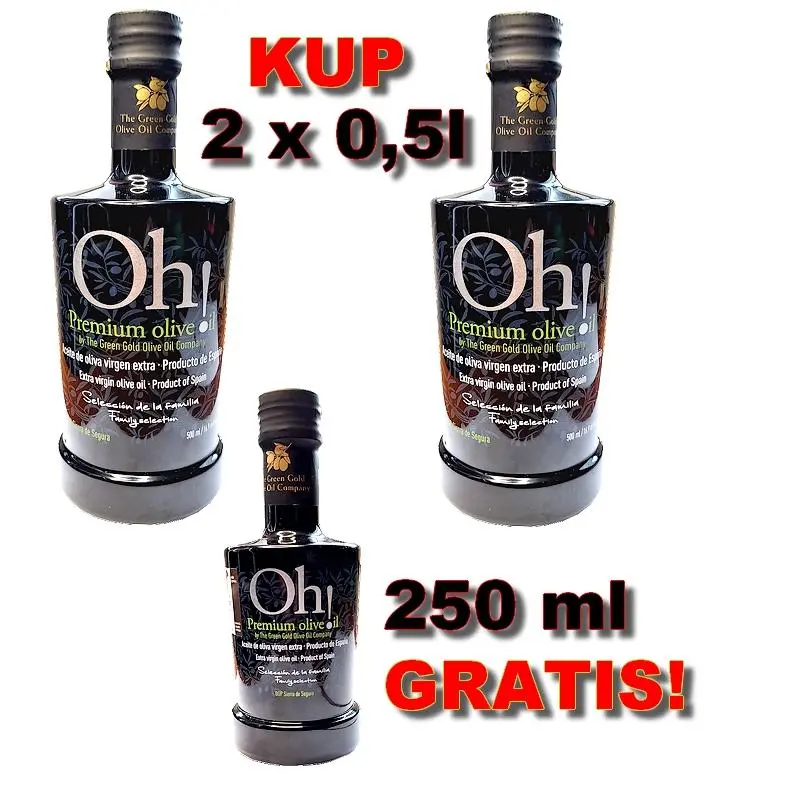 PROMOCJA! Tylko teraz kup 2 EVOO OH! 500ml  odbierasz 250ml OH! GRATIS