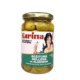 Hiszpańskie oliwki manzanilla zielone nadziewane migdałem słoik 360g