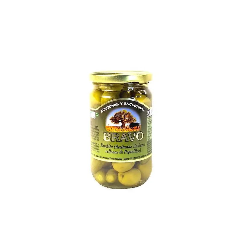 BRAVO Kimbito (oliwki faszerowane og&oacute;rkami kiszonymi) -  słoik 170g