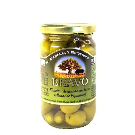 BRAVO Kimbito (oliwki faszerowane og&oacute;rkami kiszonymi) -  słoik 170g