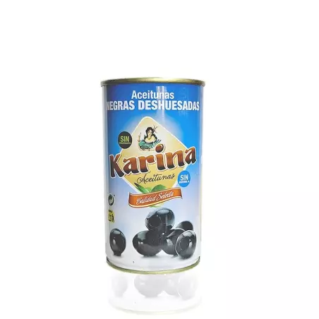 Hiszpańskie czarne oliwki bez pestek Karina w puszce 370ml