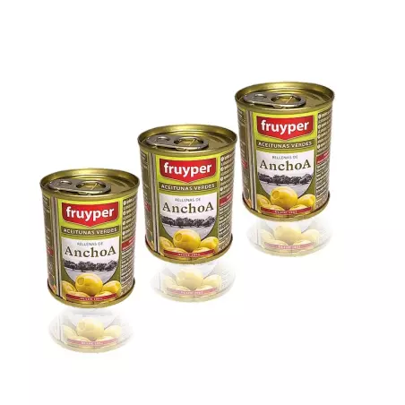 Hiszpańskie zielone oliwki z anchois puszka 120ml