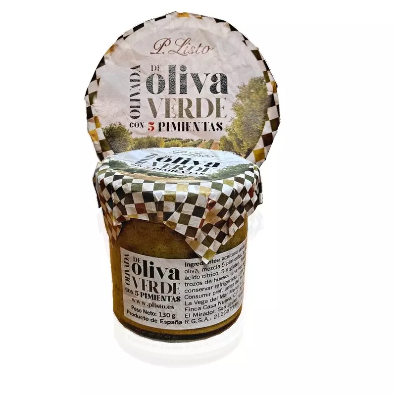 Hiszpańska Tapenada pasta z zielonych oliwek i kolorowego pieprzu