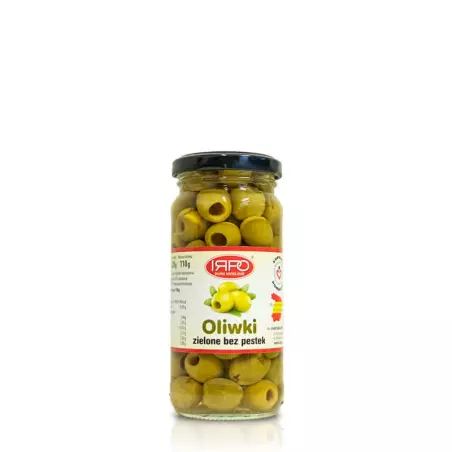 Najlepsze hiszpańskie oliwki zielone bez pestek słoik 240 ml