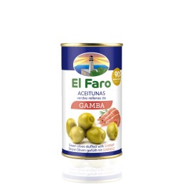 Hiszpańskie oliwki zielone nadziewane krewetkami puszka 370 ml