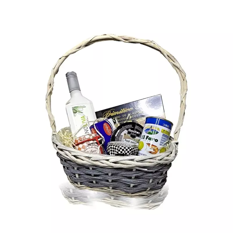 Zestaw prezentowy w koszyku z wikliny