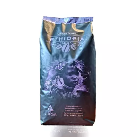 Hiszpańska kawa Arabica ziarno z  Ethiopia Cafe Burdet najlepsza