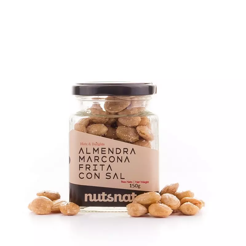 Hiszpańskie oryginalne migdały Marcona smażone z solą słoik 150g