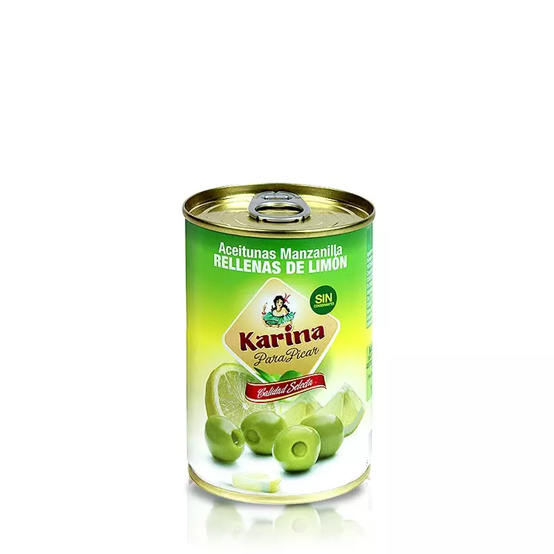 Hiszpańskie najlepsze oliwki zielone z cytryną puszka 290ml