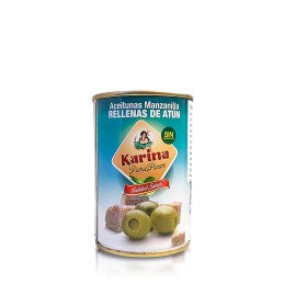 Hiszpańskie oliwki zielone z tuńczykiem puszka 290 ml