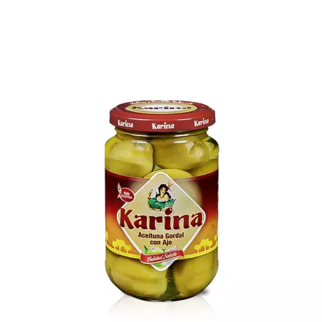 Hiszpańskie duże oliwki kr&oacute;lewskie Gordal ze świeżym ząbkiem czosnku