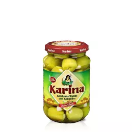 Hiszpańskie oliwki manzanilla zielone nadziewane migdałem słoik 360g
