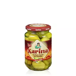 Hiszpańskie oliwki duże zielone nadziewane papryczką Guindilla