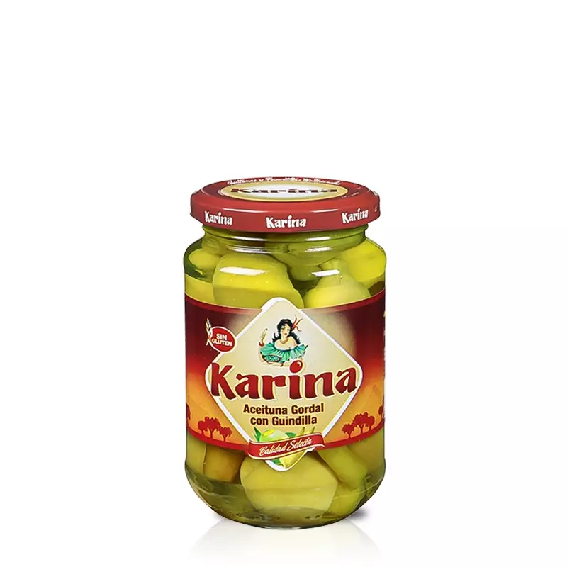 Hiszpańskie oliwki duże zielone nadziewane papryczką Guindilla