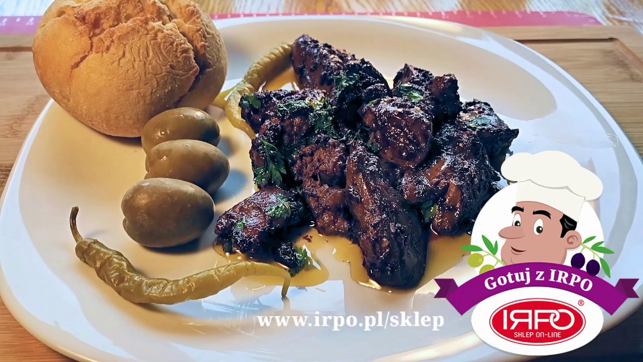 Wątr&oacute;bka indycza z octem balsamicznym.